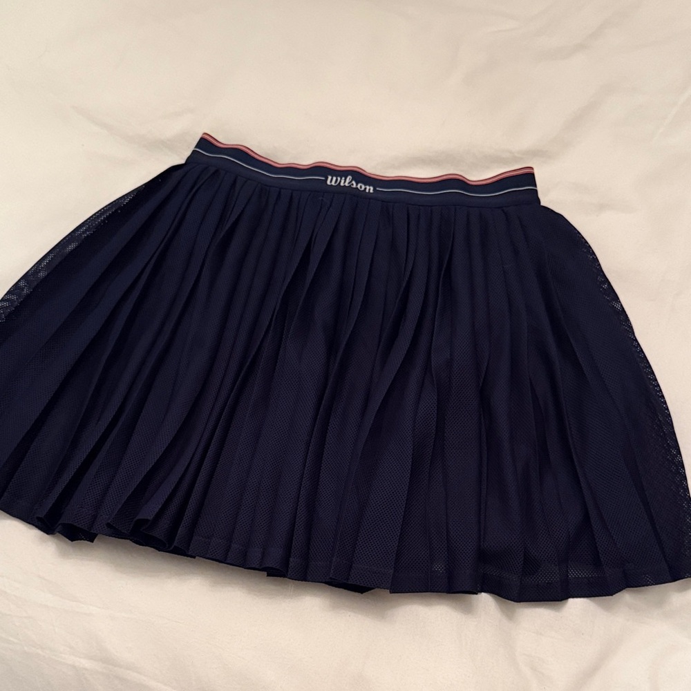 Wilson Dark Blue Pleated Mini Skirt